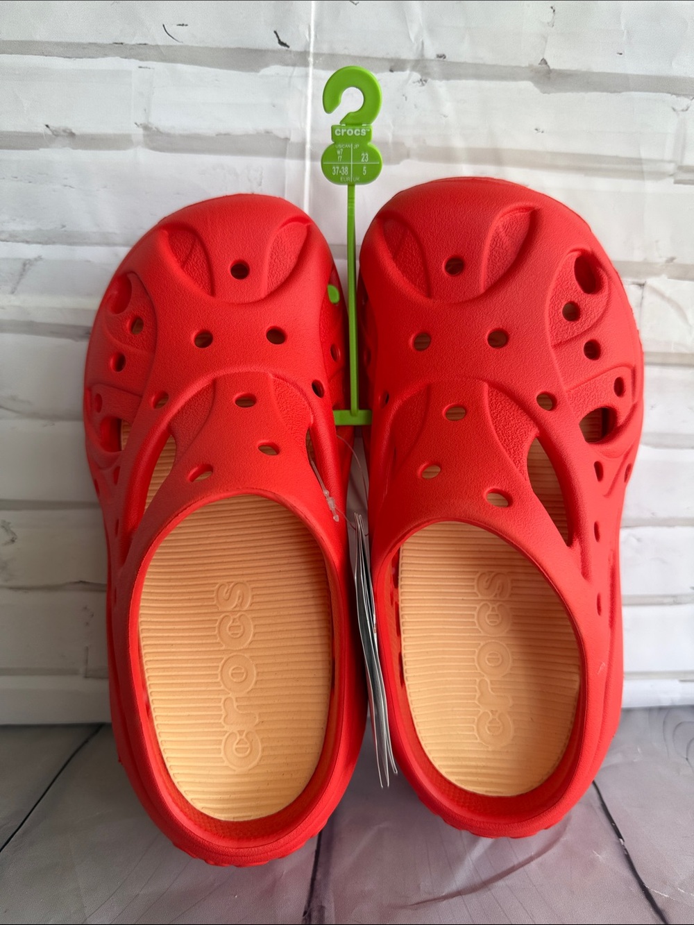 CROCS Women’s Caged Clog in Starfish Color-way (Red/Coral)